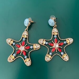 Baublebar sea star sugar fix statement earrings NWOT